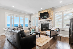 Living Area with Cozy Fireplace