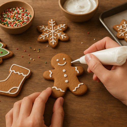 Gingerbread cookie decorating